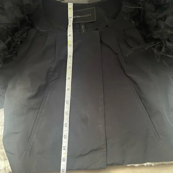 BCBG cropped dressy jacket with feathered sleeves - Picture 7 of 8